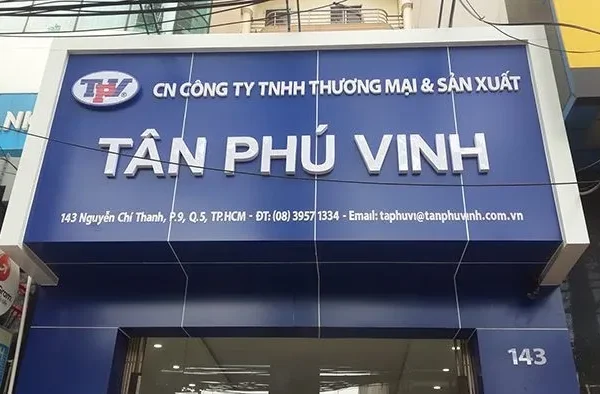 Bảng tên Công ty Inox Vàng - Hiệu ứng tráng gương cao cấp Các loại bảng hiệu công ty phổ biến tại Quảng Cáo 24H