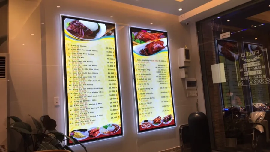 Bảng Menu Điện tử - Màn hình LED nhà hàng thông minh Các loại biển led menu phổ biến tại Quảng Cáo 24H