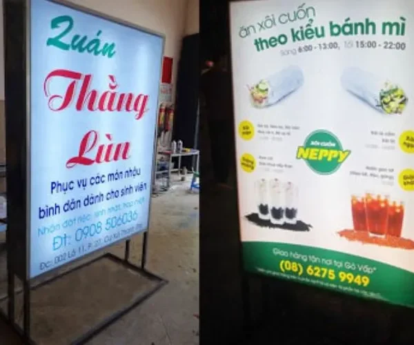 Biển hiệu có chân Standee - Khung sắt sơn tĩnh điện chịu lực Cac mau bien vay co chan dep duoc ua chuong 1