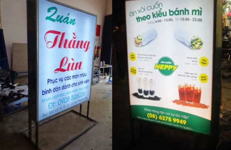 Biển hiệu có chân Standee - Khung sắt sơn tĩnh điện chịu lực Cac mau bien vay co chan dep duoc ua chuong 1