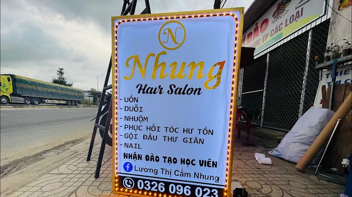 Biển vẫy Salon Tóc (Hair & Nail) - LED màu hồng thu hút Cac mau bien vay toc dep duoc ua chuong nam 2025 3