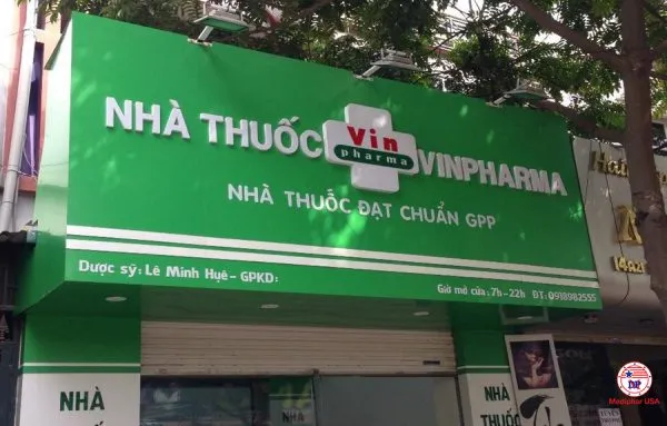 Biển hiệu Nhà thuốc Chữ Inox - Hắt sáng chân hiện đại Mau bang hieu nha thuoc bien hieu nha thuoc dep 8