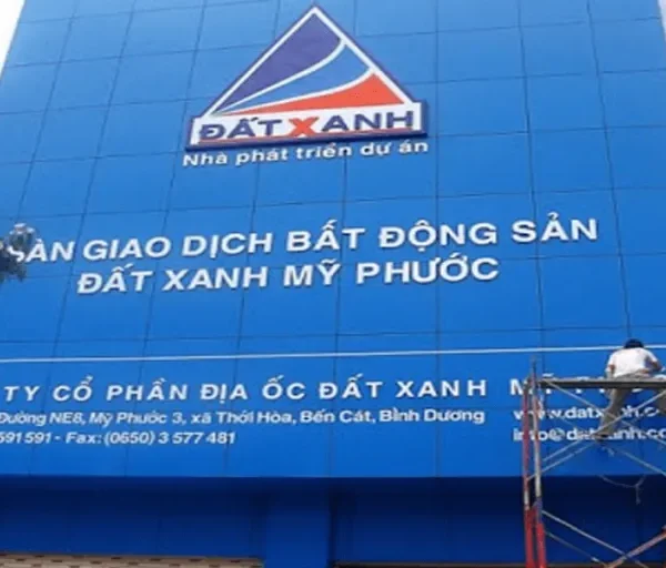 Bảng hiệu Bất động sản (Real Estate) - Chữ Alu sơn tĩnh điện Thiết kế bảng hiệu công ty bất động sản