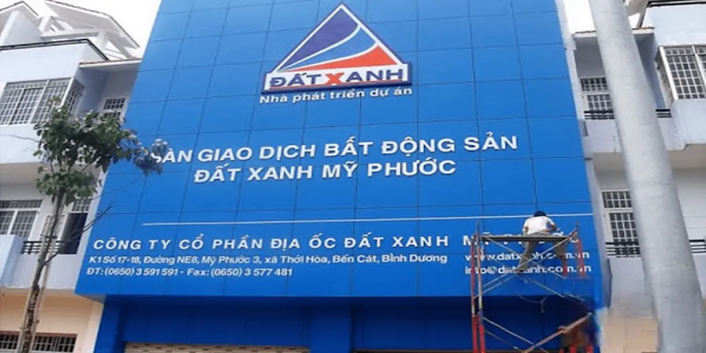 Bảng hiệu Bất động sản (Real Estate) - Chữ Alu sơn tĩnh điện Thiết kế bảng hiệu công ty bất động sản