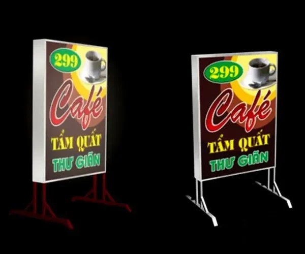 Biển hiệu có chân Standee - Khung sắt sơn tĩnh điện chịu lực Ưu điểm của biển vẫy có chân so với các hình thức quảng cáo khác