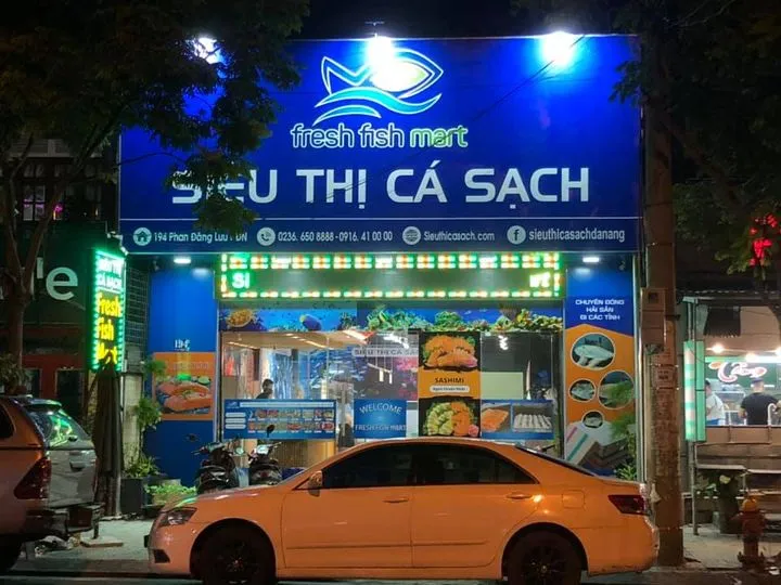 Bảng hiệu Hải sản Tươi sống - Đèn LED rực rỡ thu hút Biển quảng cáo hải sản