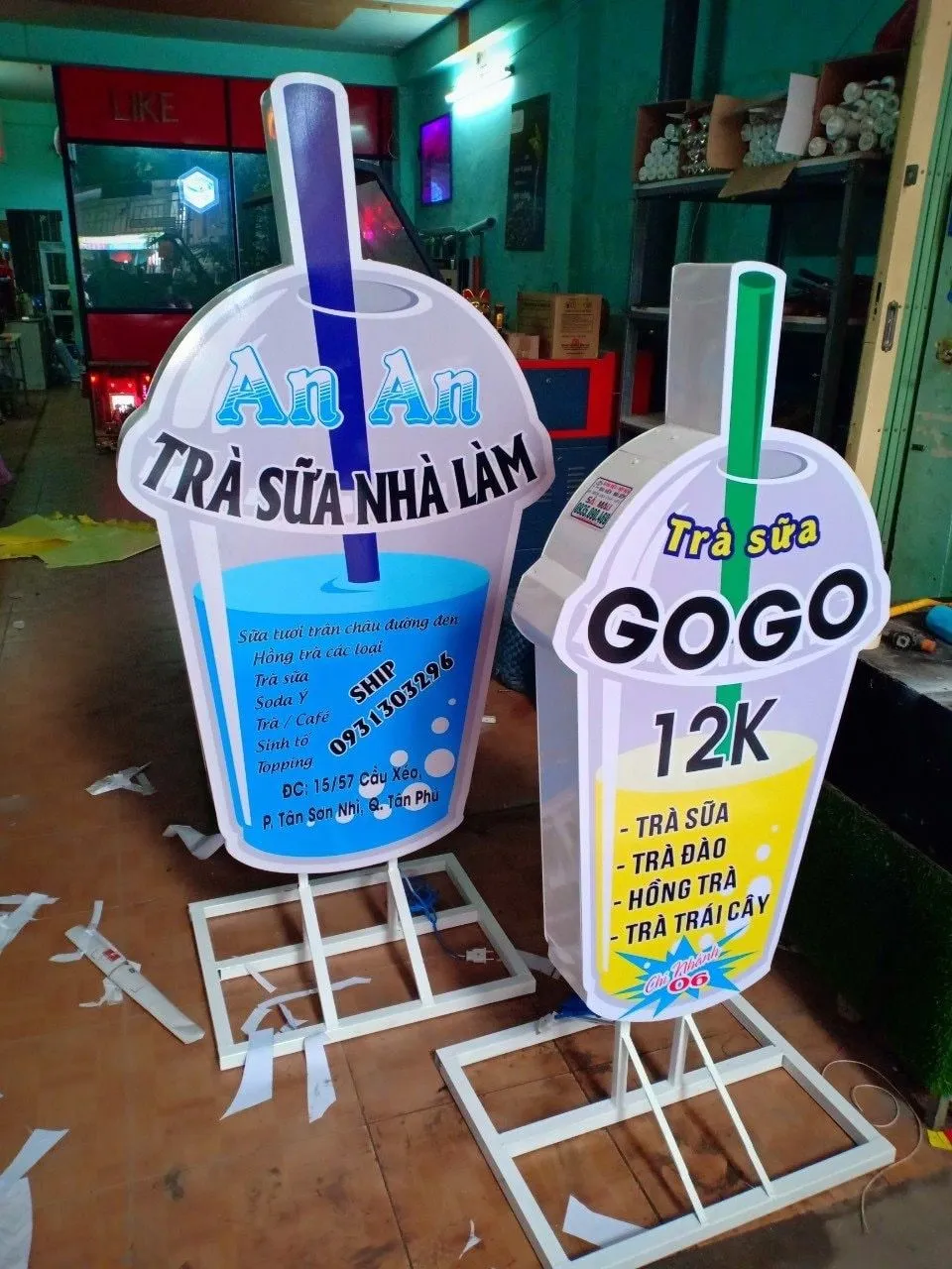 Hộp đèn Ly Trà sữa (Milk Tea) - Mô hình LED quảng cáo độc đáo Bảng hiệu trà sữa