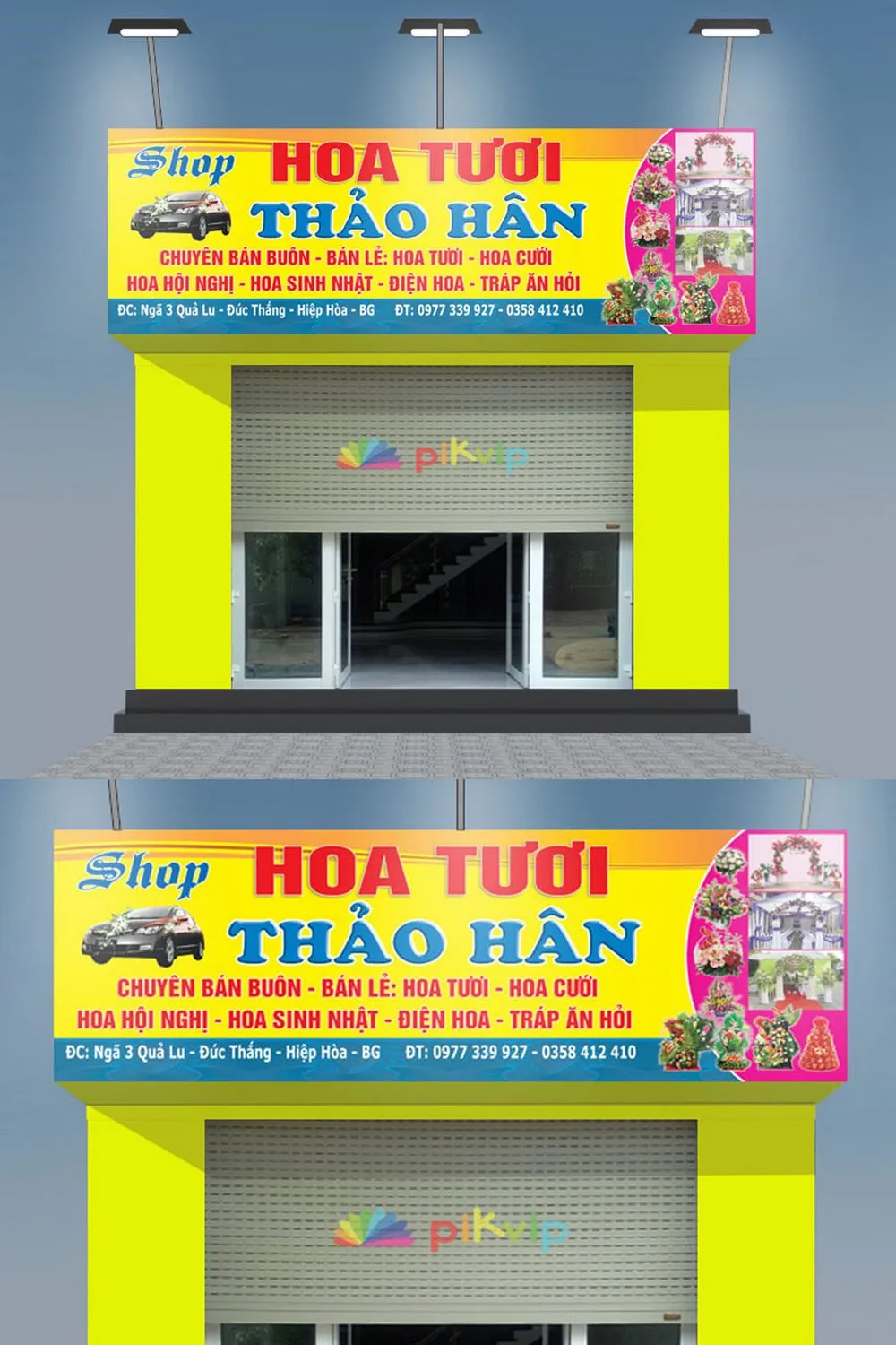 Bảng tên Shop Hoa tươi - Phong cách lãng mạn nghệ thuật Biển quảng cáo shop hoa