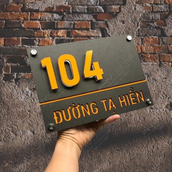 Biển số nhà Inox Mica - Thiết kế cao cấp hiện đại Bien so nha Bang so nha 11