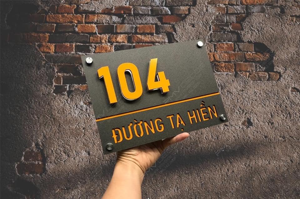Biển số nhà Inox Mica - Thiết kế cao cấp hiện đại Bien so nha Bang so nha 11