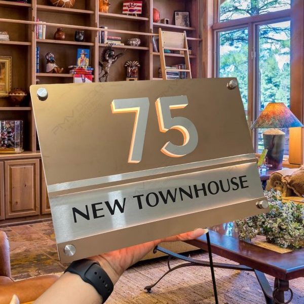 Biển số nhà Inox Mica - Thiết kế cao cấp hiện đại Bien so nha Bang so nha 12