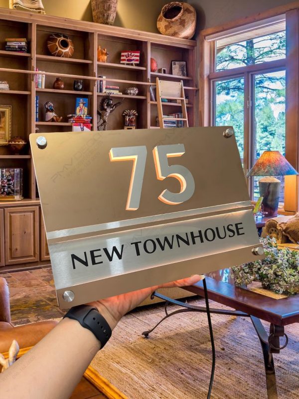 Biển số nhà Inox Mica - Thiết kế cao cấp hiện đại Bien so nha Bang so nha 12