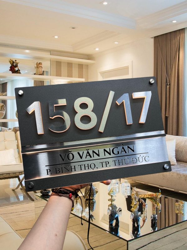 Biển số nhà Inox Mica - Thiết kế cao cấp hiện đại Bien so nha Bang so nha 13