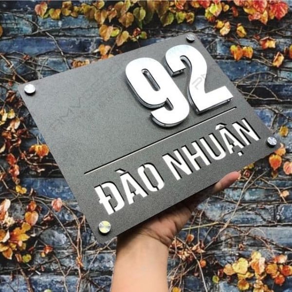 Biển số nhà Inox Mica - Thiết kế cao cấp hiện đại Bien so nha Bang so nha 14