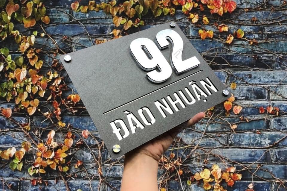 Biển số nhà Inox Mica - Thiết kế cao cấp hiện đại Bien so nha Bang so nha 14