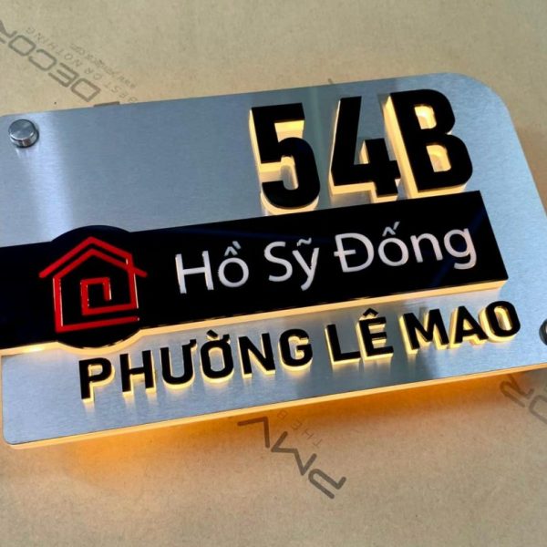Biển số nhà Inox Mica - Thiết kế cao cấp hiện đại Bien so nha Bang so nha 16