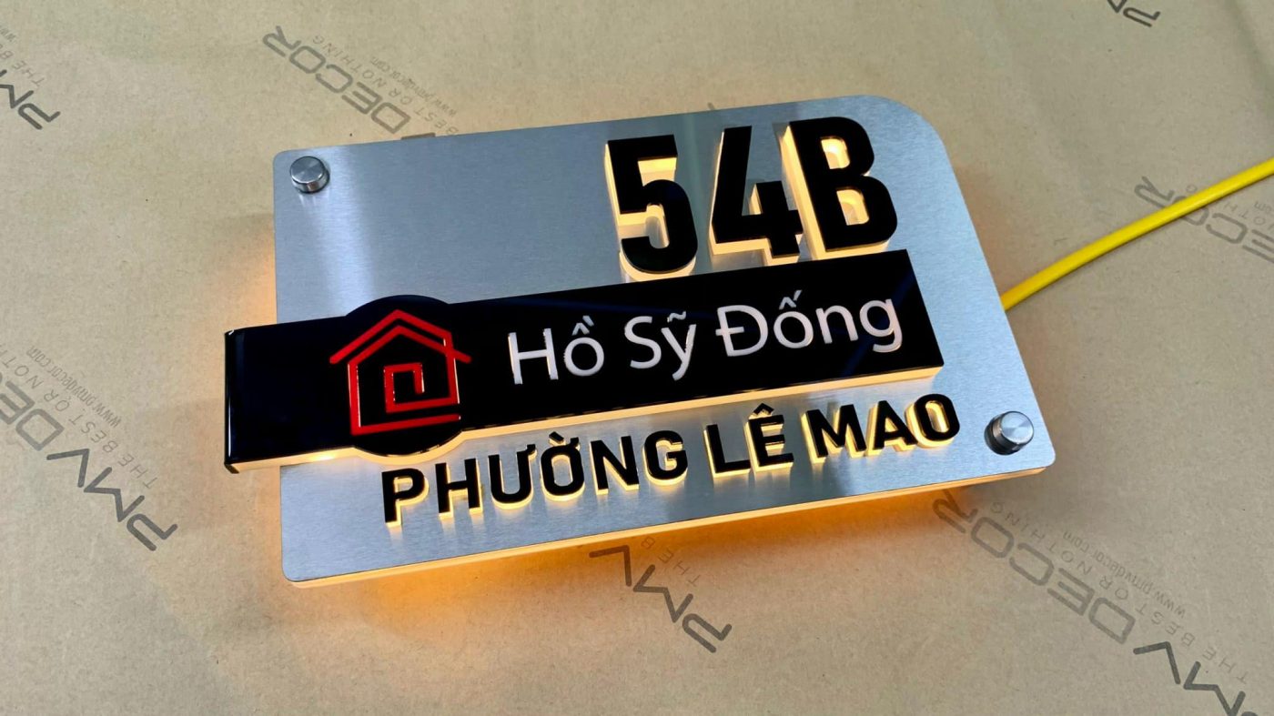Biển số nhà Inox Mica - Thiết kế cao cấp hiện đại Bien so nha Bang so nha 16