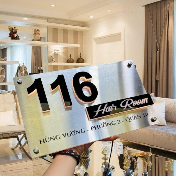 Biển số nhà Inox Mica - Thiết kế cao cấp hiện đại Bien so nha Bang so nha 17