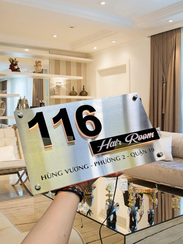 Biển số nhà Inox Mica - Thiết kế cao cấp hiện đại Bien so nha Bang so nha 17