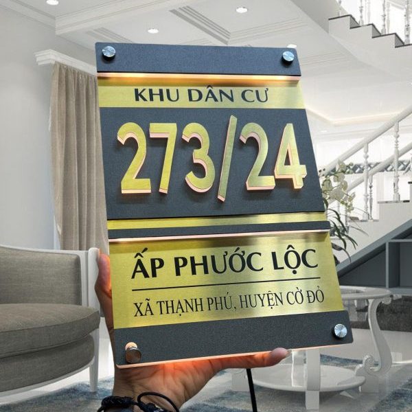 Biển số nhà Inox Mica - Thiết kế cao cấp hiện đại Bien so nha Bang so nha 19