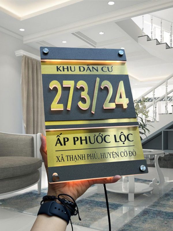 Biển số nhà Inox Mica - Thiết kế cao cấp hiện đại Bien so nha Bang so nha 19