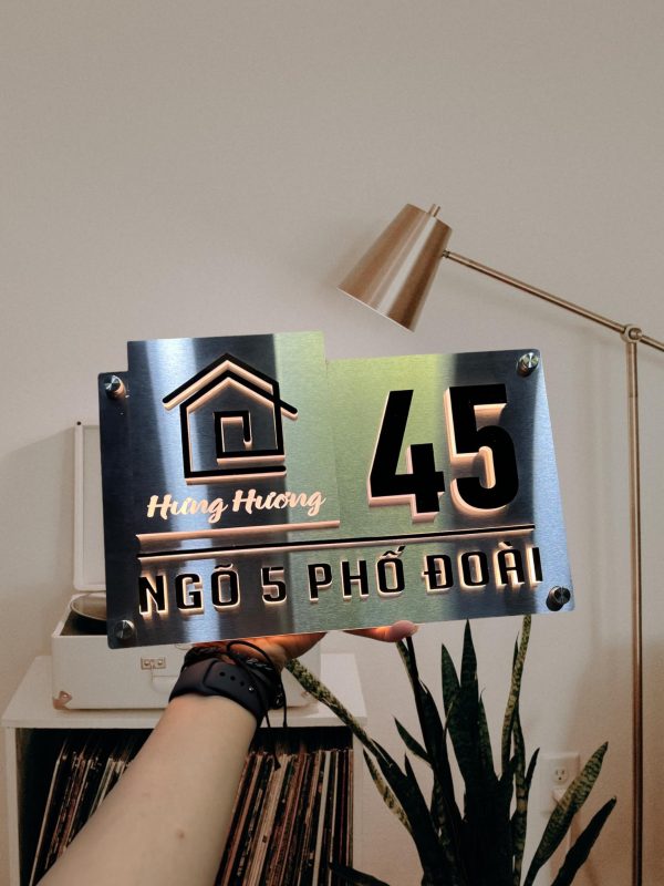 Biển số nhà Inox Mica - Thiết kế cao cấp hiện đại Bien so nha Bang so nha 20