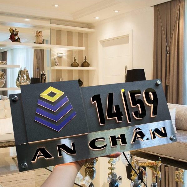 Biển số nhà Inox Mica - Thiết kế cao cấp hiện đại Bien so nha Bang so nha 22