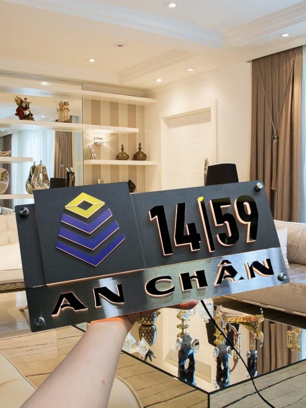 Biển số nhà Inox Mica - Thiết kế cao cấp hiện đại Bien so nha Bang so nha 22