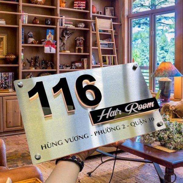 Biển số nhà Inox Mica - Thiết kế cao cấp hiện đại Bien so nha Bang so nha 23
