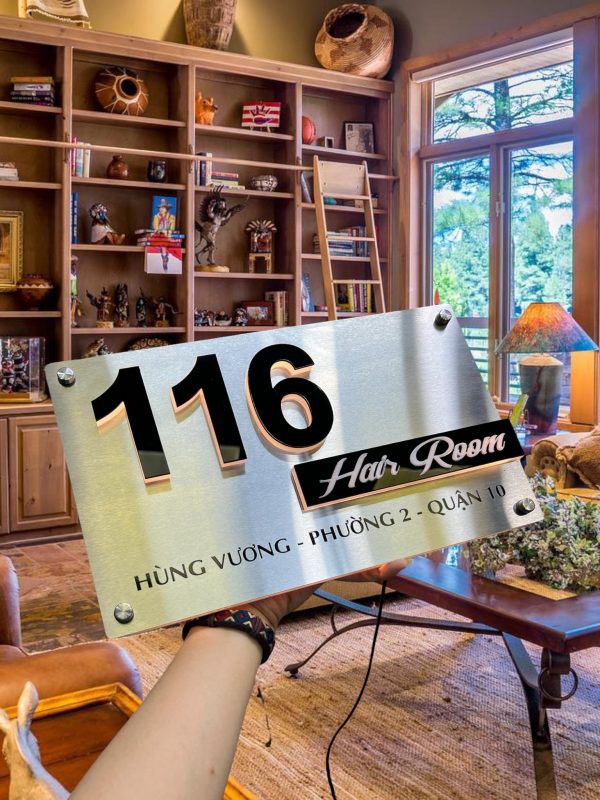 Biển số nhà Inox Mica - Thiết kế cao cấp hiện đại Bien so nha Bang so nha 23