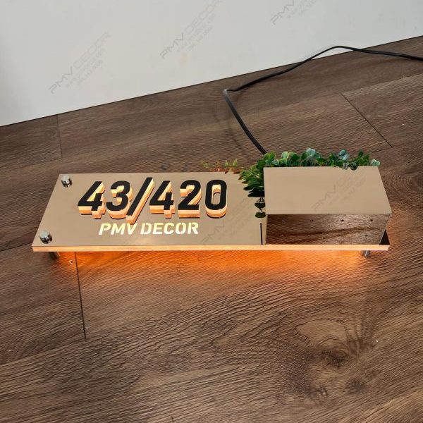 Biển số nhà Inox Mica - Thiết kế cao cấp hiện đại Bien so nha Bang so nha 24