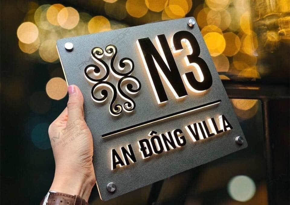Biển số nhà Inox Mica - Thiết kế cao cấp hiện đại Bien so nha Bang so nha 25