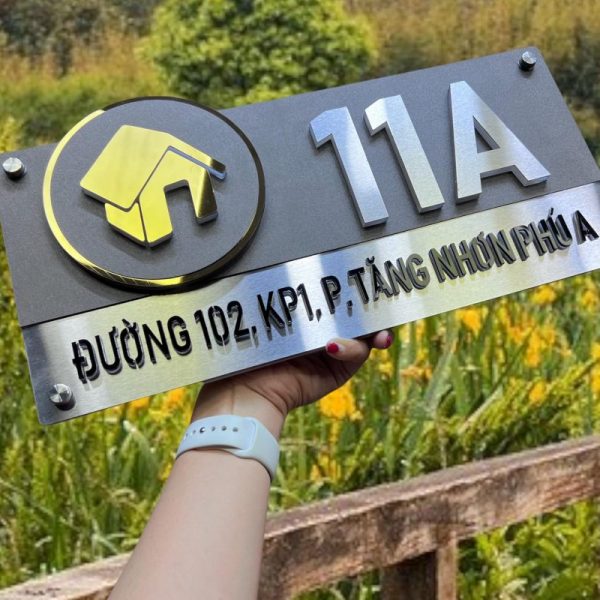 Biển số nhà Inox Mica - Thiết kế cao cấp hiện đại Bien so nha Bang so nha 26