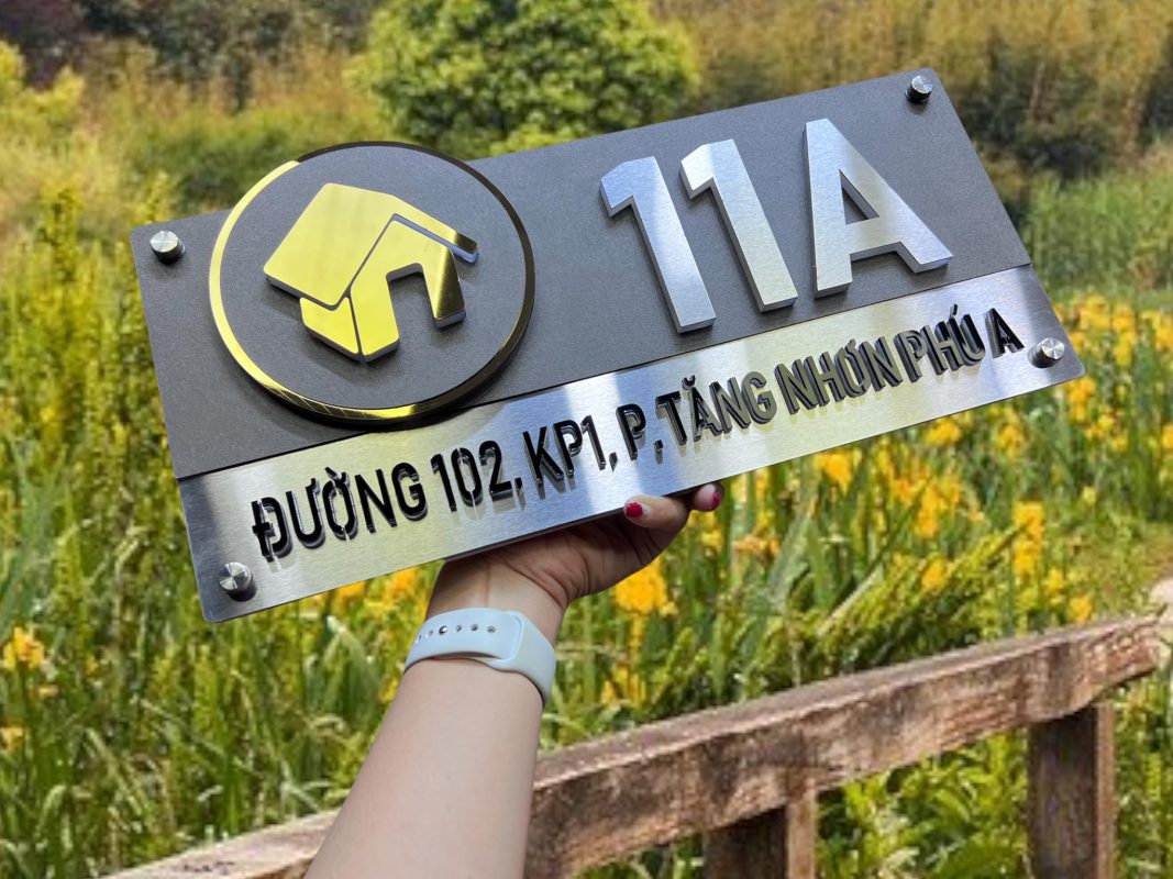 Biển số nhà Inox Mica - Thiết kế cao cấp hiện đại Bien so nha Bang so nha 26