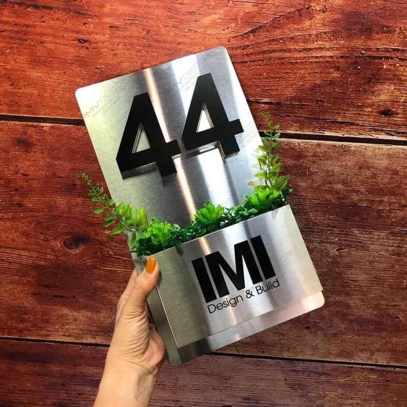 Biển số nhà Inox Mica - Thiết kế cao cấp hiện đại Biển số nhà, Bảng số nhà