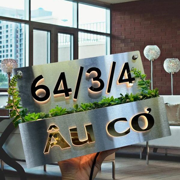 Biển số nhà Inox Mica - Thiết kế cao cấp hiện đại Bien so nha Bang so nha 5