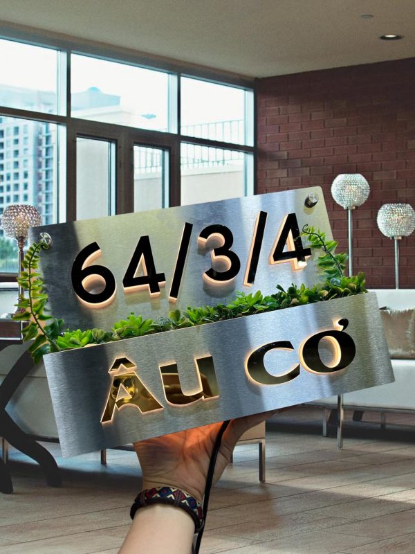 Biển số nhà Inox Mica - Thiết kế cao cấp hiện đại Bien so nha Bang so nha 5