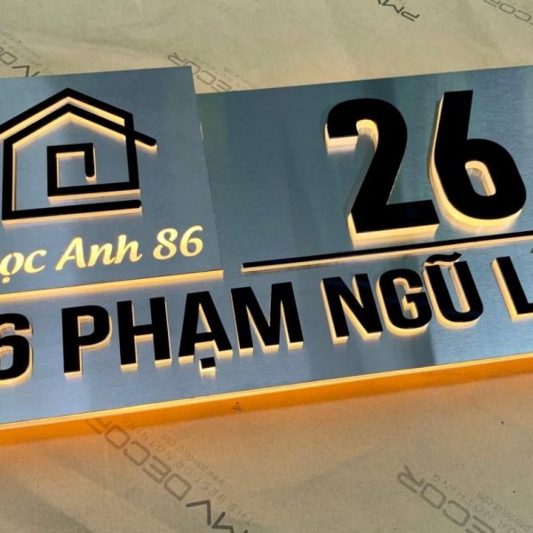Biển số nhà Inox Mica - Thiết kế cao cấp hiện đại Bien so nha Bang so nha 8