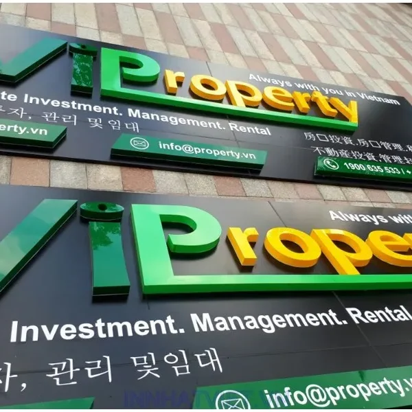 Logo Mica Uốn nổi - Gia công đa dạng kiểu dáng Các loại chữ mica phổ biến tại Quảng Cáo 24h