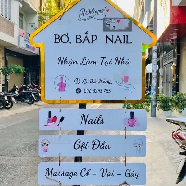 Combo Biển hiệu Salon & Nail - Tích hợp đèn LED nổi bật Dịch vụ làm bảng hiệu tiệm nail giá rẻ tại TPHCM