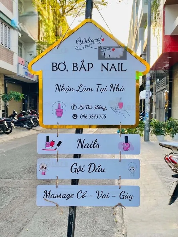 Combo Biển hiệu Salon & Nail - Tích hợp đèn LED nổi bật Dịch vụ làm bảng hiệu tiệm nail giá rẻ tại TPHCM