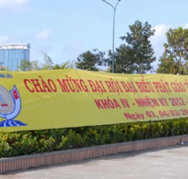 Băng rôn Quảng cáo (Bandroll) - In chất liệu ngoài trời bền màu Dịch vụ in băng rôn gần đây của Quảng Cáo 24h