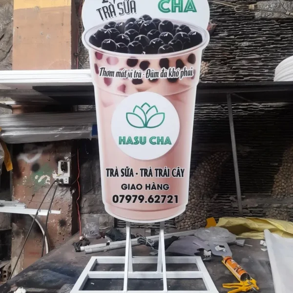 Hộp đèn Ly Trà sữa (Milk Tea) - Mô hình LED quảng cáo độc đáo Mau Bang Hieu Tra Sua Dep 3