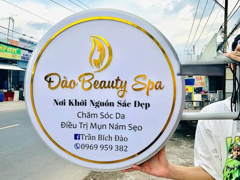 Combo Biển hiệu Salon & Nail - Tích hợp đèn LED nổi bật Mẫu bảng hiệu tiệm nail hiện đại và sang trọng