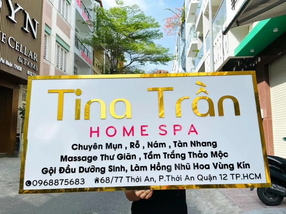 Biển hiệu Spa & Massage - Chữ nổi LED hắt sáng sang trọng Quảng Cáo 24h cam kết mang đến sản phẩm biển quảng cáo spa chất lượng cao