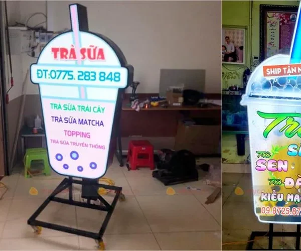 Hộp đèn Ly Trà sữa (Milk Tea) - Mô hình LED quảng cáo độc đáo Thiết kế bảng hiệu trà sữa đẹp không chỉ phụ thuộc vào ý tưởng sáng tạo mà còn liên quan mật thiết đến chất lượng vật liệu sử dụng