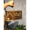 Biển Số Nhà. Gỗ 2 màu tương phản, chi tiết dán nổi, BSN-QC24H014