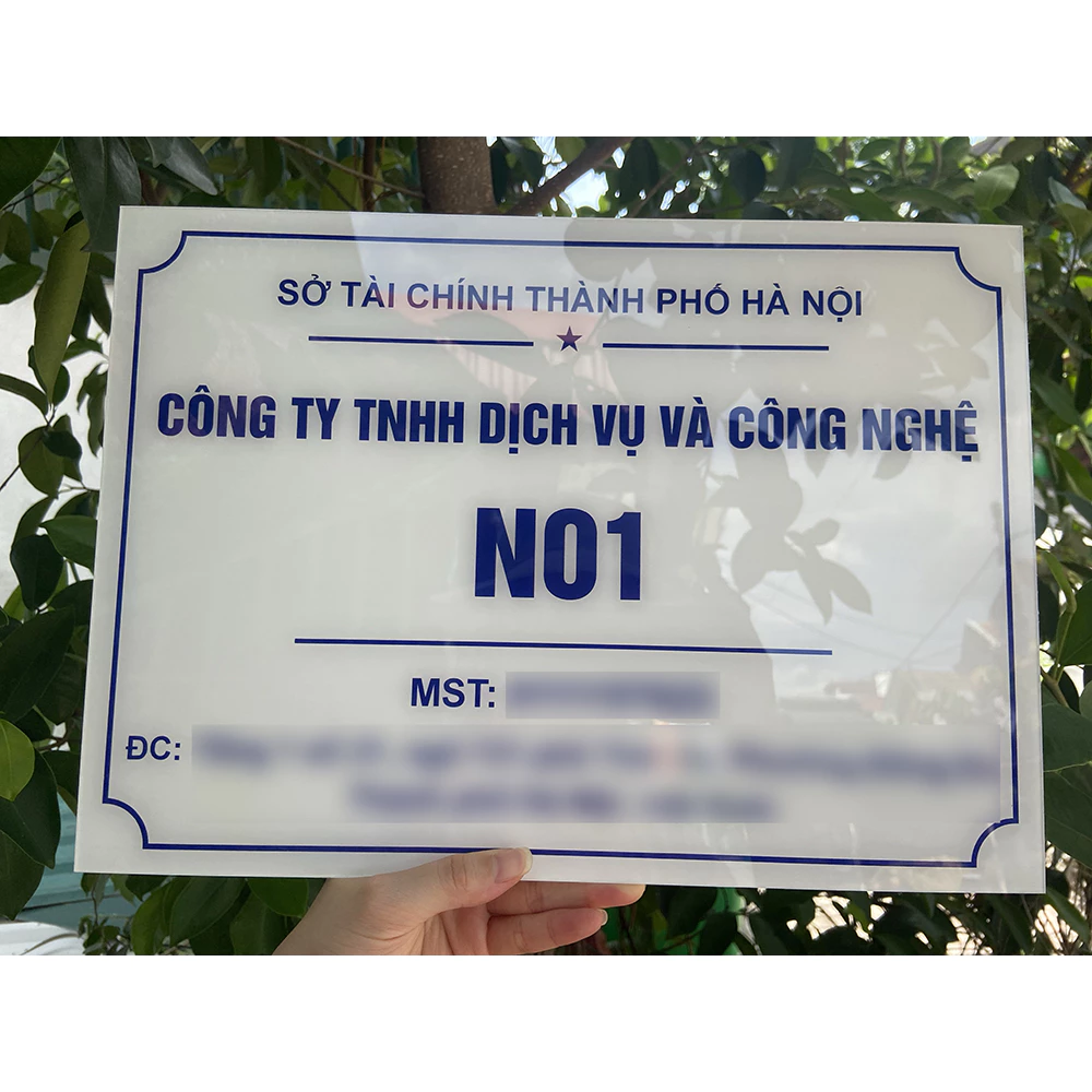 Bảng công ty biển hộ kinh doanh mica in UV cao cấp siêu bền chống phai màu (tặng kèm băng keo 2 mặt). BCT-QC24H007 vn 11134207 820l4