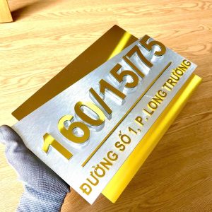 Biển Số Nhà - Nền vàng sang trọng + hợp phong thủy 20x40cm