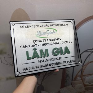Biển công ty inox 304 bạc xước 10x20cm